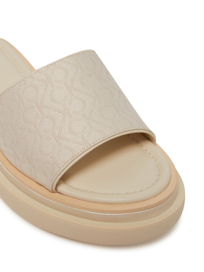 Calvin Klein Šľapky Calvin Klein Flatform Slide Jacq HW0HW02461 Écru