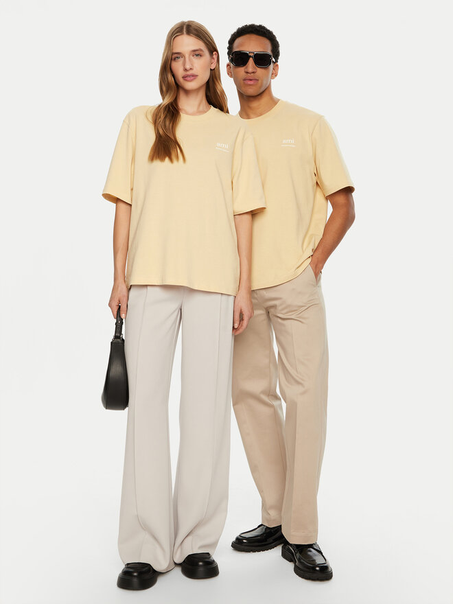 AMI PARIS AMI PARIS Majica UTS024.726 Écru Regular Fit