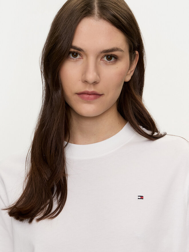 Tommy Hilfiger Tommy Hilfiger Marškinėliai Modern Flag WW0WW43597 Balta Relaxed Fit