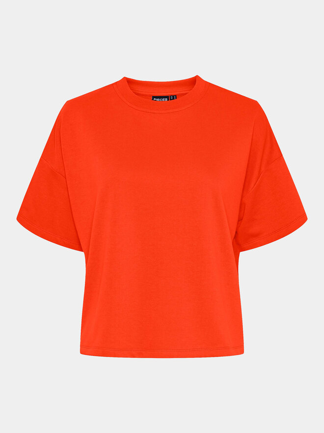 Pieces Pieces Marškinėliai Chilli Summer 17118870 Oranžinė Loose Fit
