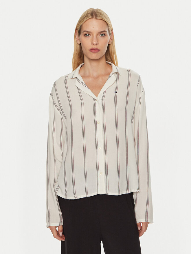 Tommy Hilfiger Tommy Hilfiger Camiseta de pijama UW0UW05614 Écru Relaxed Fit