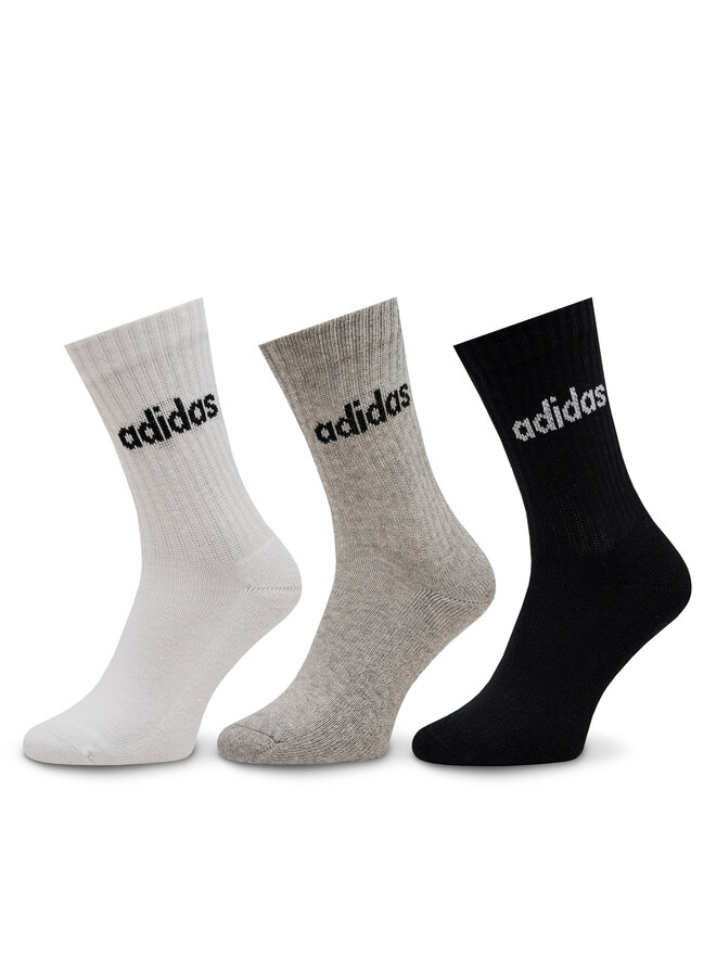 adidas Skarpety wysokie unisex adidas Linear Crew Cushioned Socks 3 Pairs IC1302 Szary