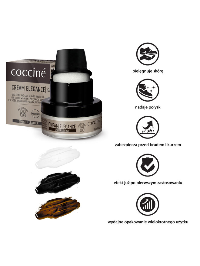 Coccine Krem do obuwia Coccine Cream Elegance 55/26/50/02/Z/V7 Czarny