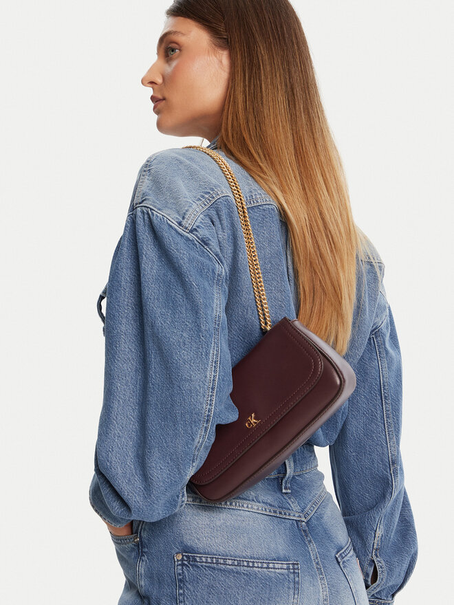 Calvin Klein Τσάντα Calvin Klein Ck Convertible Chain Small Bag LV04F3172G Μπορντό