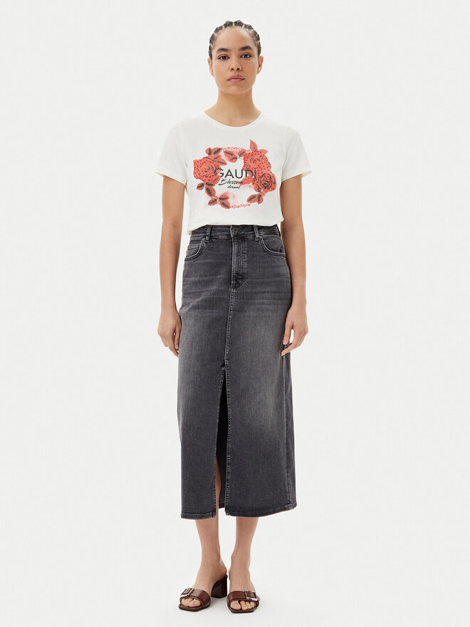 Gaudi Gaudi T-Shirt 511FD64014 Écru Regular Fit