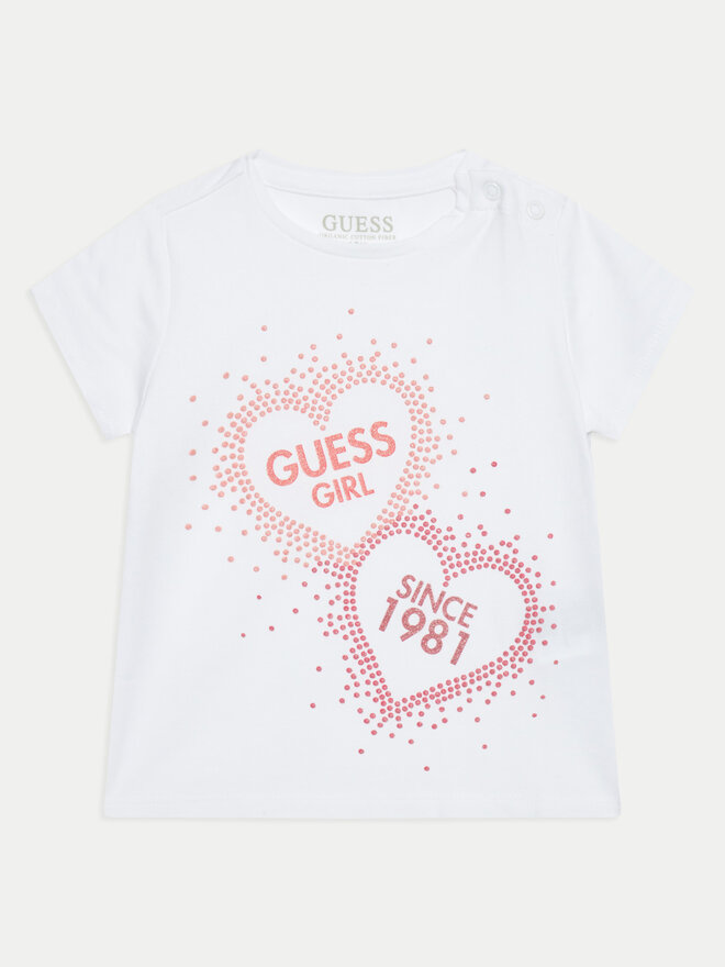 Guess Guess Marškinėliai K4BI01 J1314 Balta Regular Fit