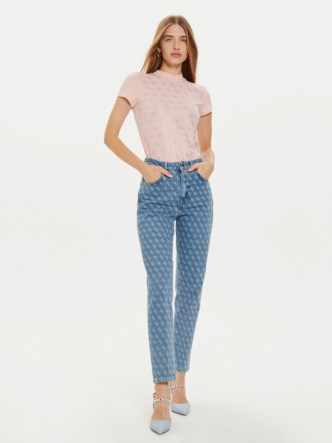 Guess Guess T-Shirt W4BI26 J1314 Rosa Slim Fit