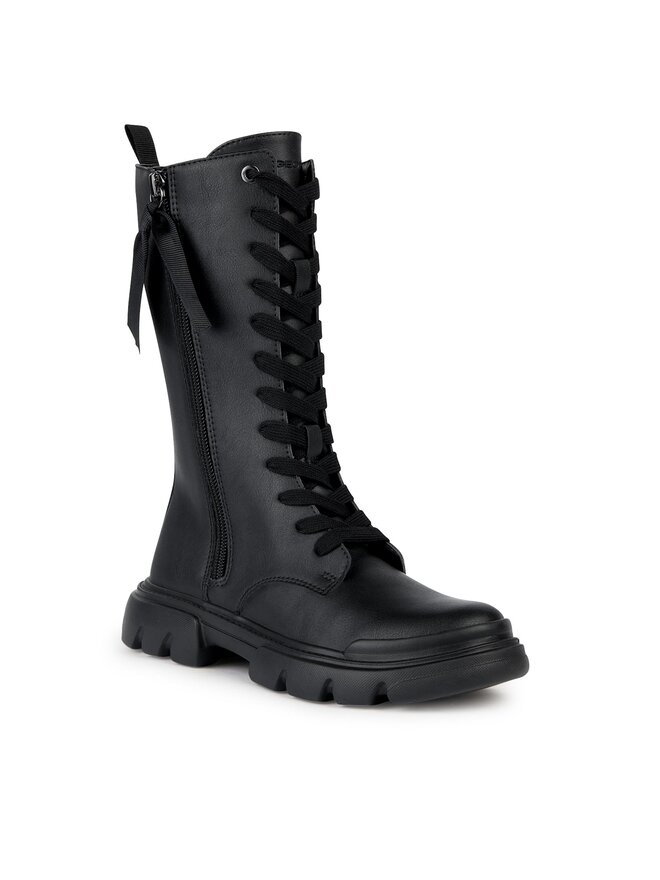 Geox Schnürstiefeletten Geox J Junette Girl J36HVC 000BC C9999 S Schwarz