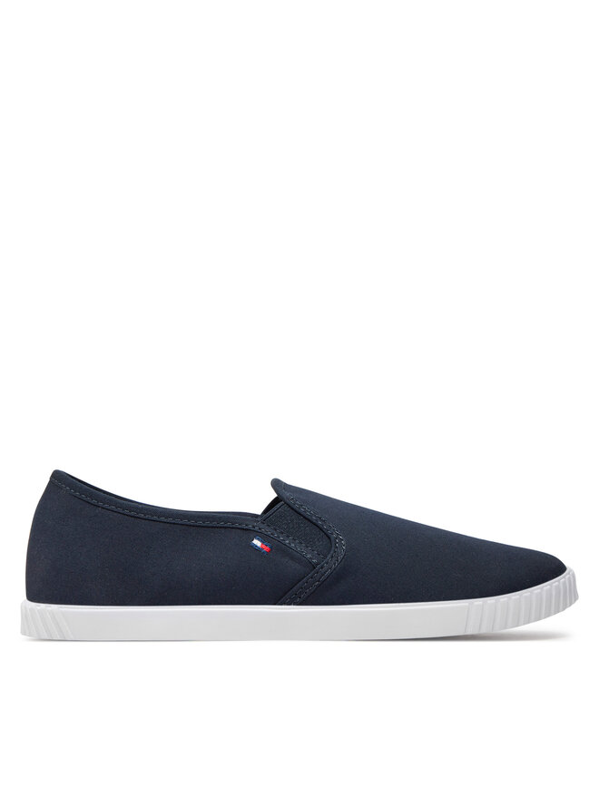Tommy Hilfiger Teniszcipő Tommy Hilfiger Canvas Slip-On Sneaker FW0FW07806 Sötétkék