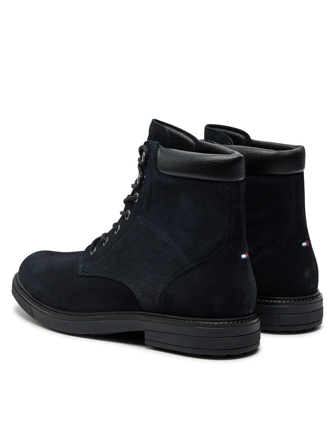 Tommy Hilfiger Kozaki Tommy Hilfiger Outdoor Suede FM0FM05193 Granatowy