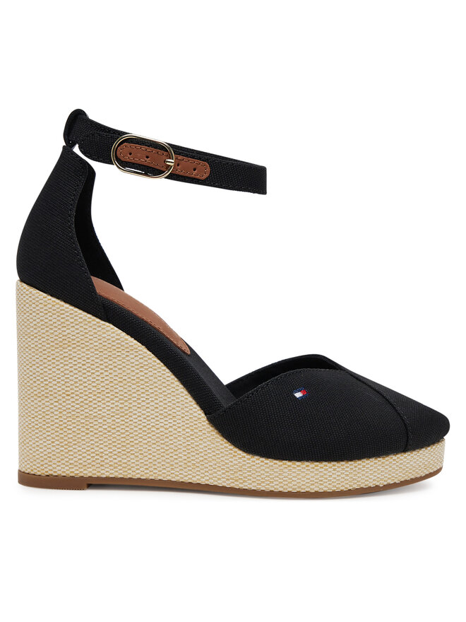 Tommy Hilfiger Półbuty Tommy Hilfiger Flag High Wedge Espad Closed Toe FW0FW08494 Czarny