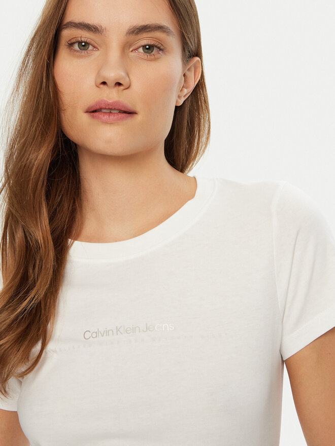 Calvin Klein Jeans Calvin Klein Jeans Camiseta Institutional Graphic J20J224990 Blanco Slim Fit