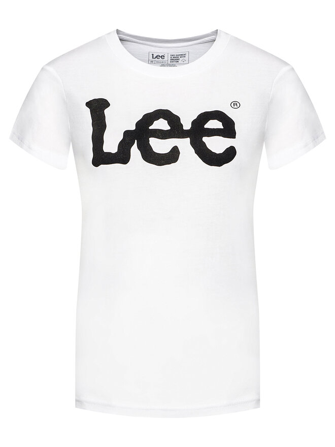 Lee Lee Marškinėliai Logo Tee L42UER12 112109470 Balta Regular Fit