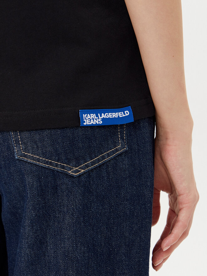 Karl Lagerfeld Jeans Karl Lagerfeld Jeans Marškinėliai A1W17005 Juoda Relaxed Fit
