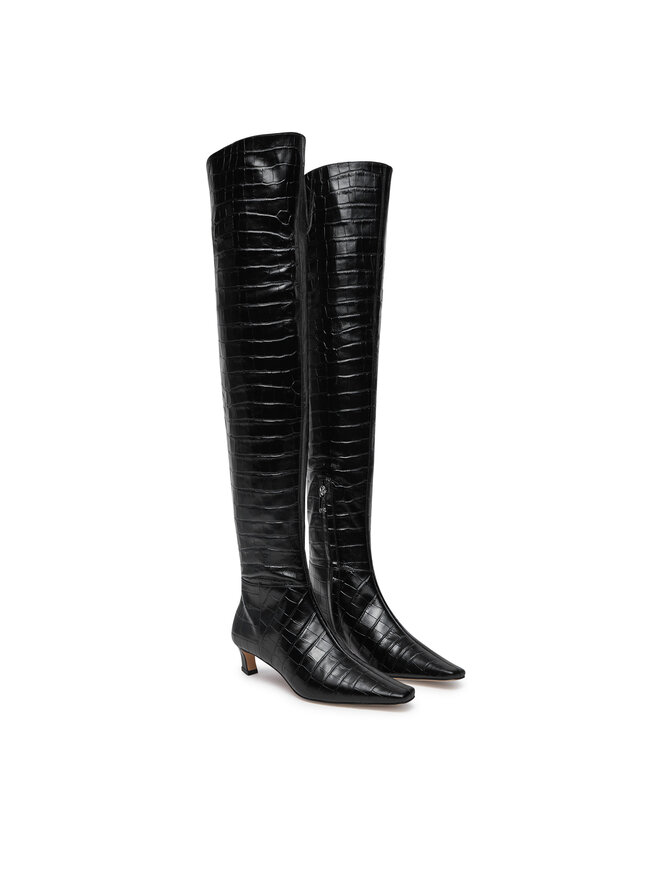 MICHAEL Michael Kors Stivali sopra il ginocchio MICHAEL Michael Kors Cosmo Crocodile Embossed Leather Boot 40F4CSMB5E Nero