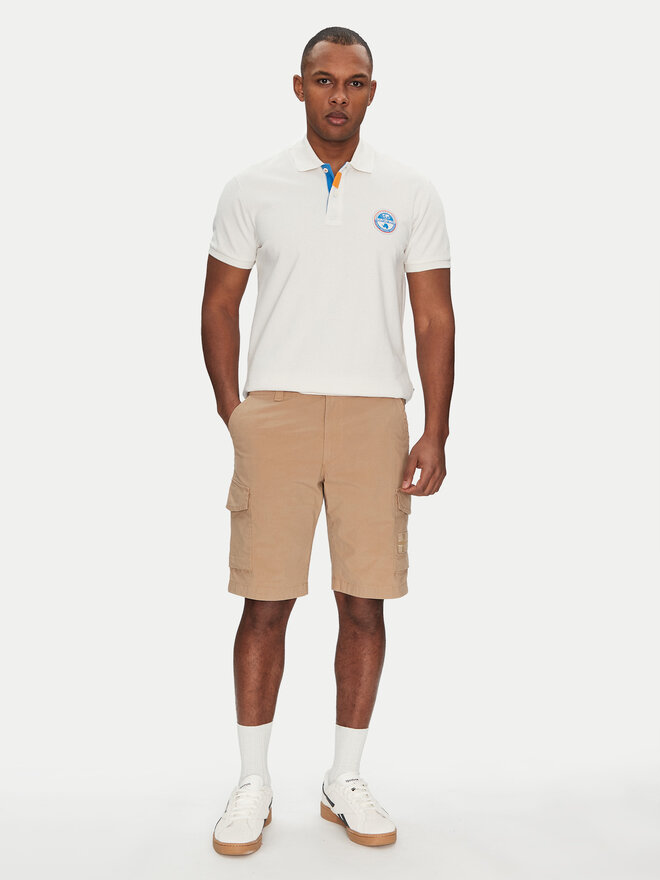 Napapijri Napapijri Polo marškinėliai E-Clanis NP0A4ID3N1A1 Balta Regular Fit