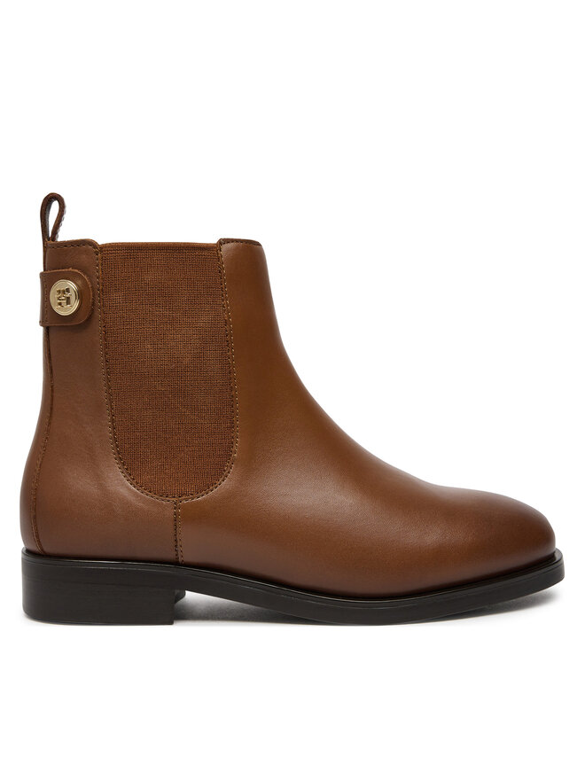 Tommy Hilfiger Челсі Tommy Hilfiger Th Stud Leather Low Chelsea FW0FW08184 Коричневий