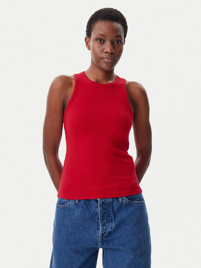Tommy Hilfiger Tommy Hilfiger Marškinėliai WW0WW38635 Raudona Slim Fit