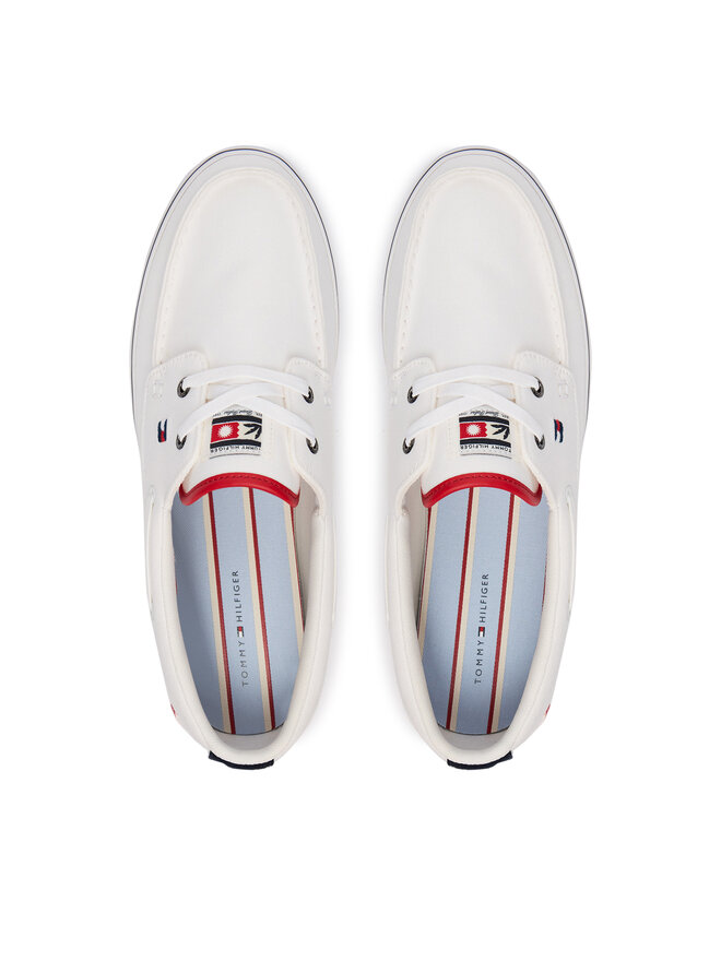 Tommy Hilfiger Sneakers aus Stoff Tommy Hilfiger Th Boat Vulc Sneaker Canvas FM0FM05877 Weiß
