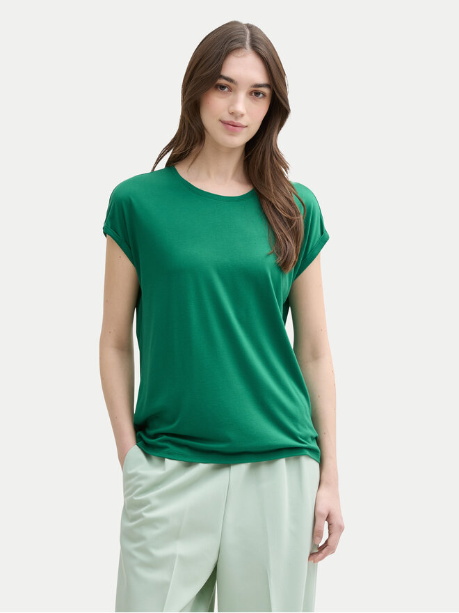 Tom Tailor Denim Tom Tailor Denim T-shirt 1030942 Zelena Regular Fit