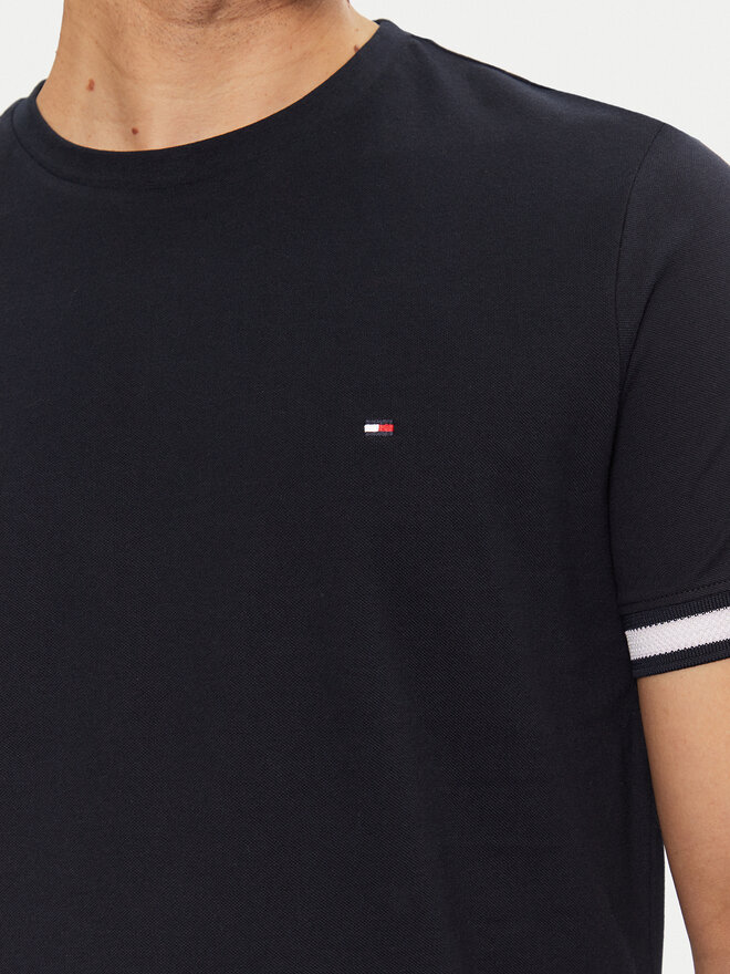 Tommy Hilfiger Tommy Hilfiger Majica Global Stripe MW0MW38078 Mornarsko modra Regular Fit