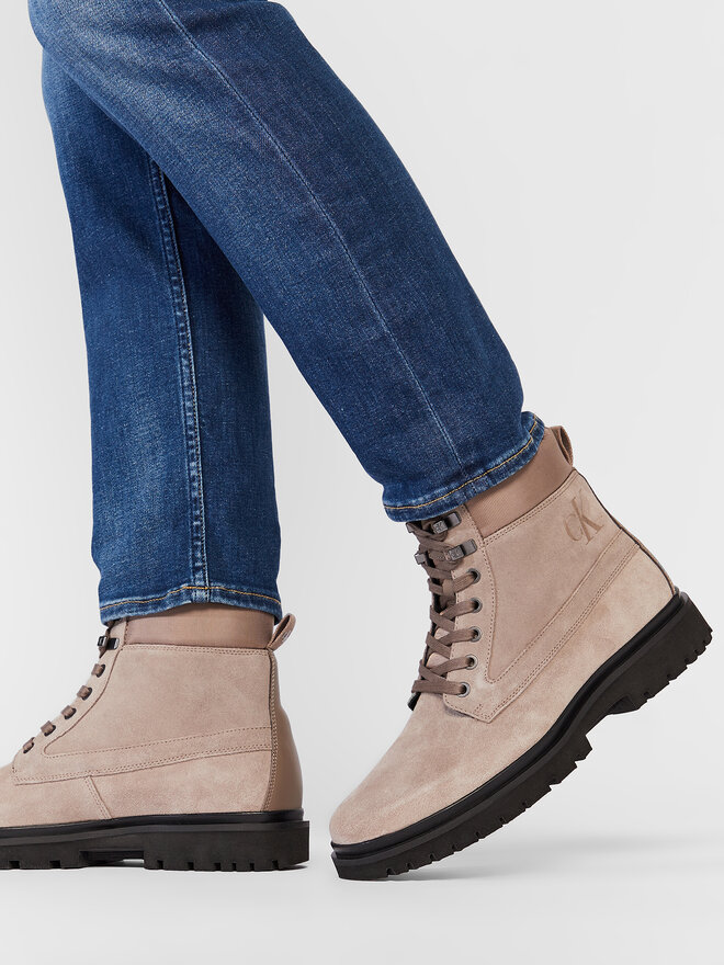 calvin klein lug mid lace up boot
