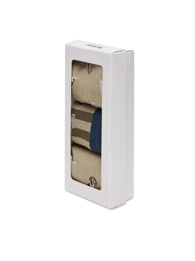 Barbour 3er-Set hohe Herrensocken Barbour Beagle Dog MGS0070BE31 Beige