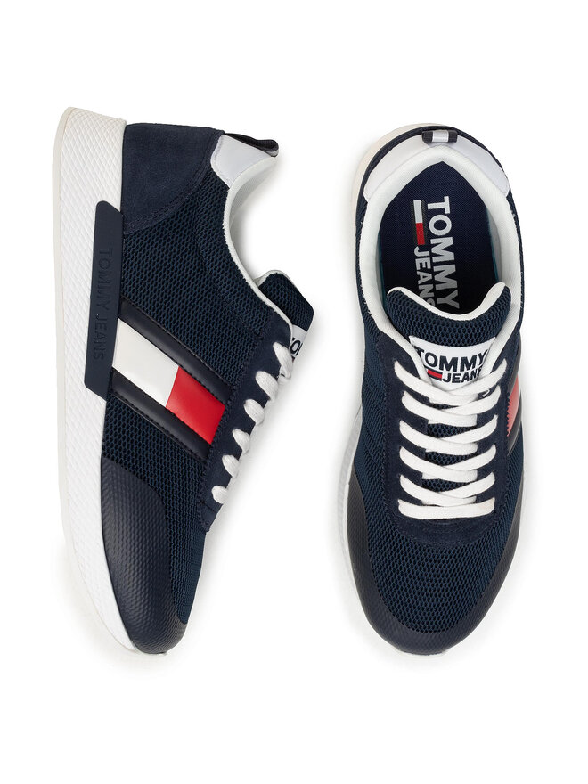 Tommy Jeans Laisvalaikio batai Tommy Jeans Flexi Tommy Jeans Flag Sneaker EM0EM00400 Tamsiai mėlyna