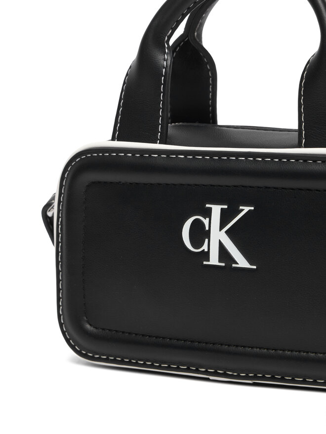 Calvin Klein Handtasche Calvin Klein Contrast Ck Mini Bauletto Bag LV04F1257G Schwarz