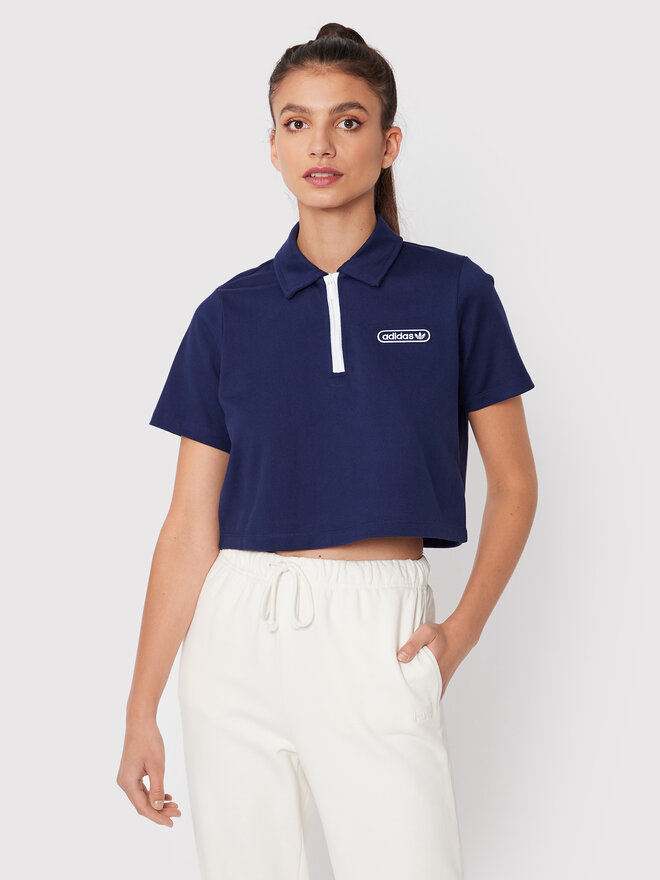 adidas adidas Pólóing Crop HL6572 Sötétkék Relaxed Fit