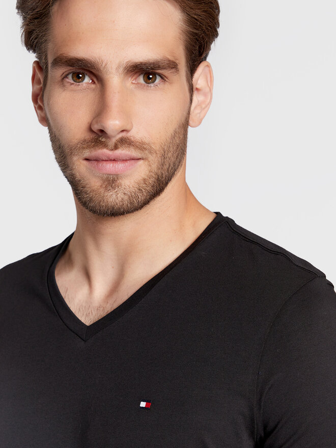 Tommy Hilfiger Tommy Hilfiger Majica Core Stretch MW0MW27540 Črna Slim Fit