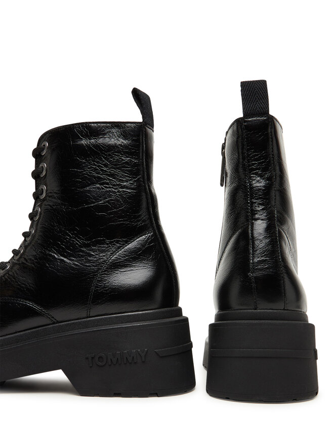 Tommy Jeans Schnürschuhe Tommy Jeans Tjw Chunky Shiny EN0EN02848 Schwarz