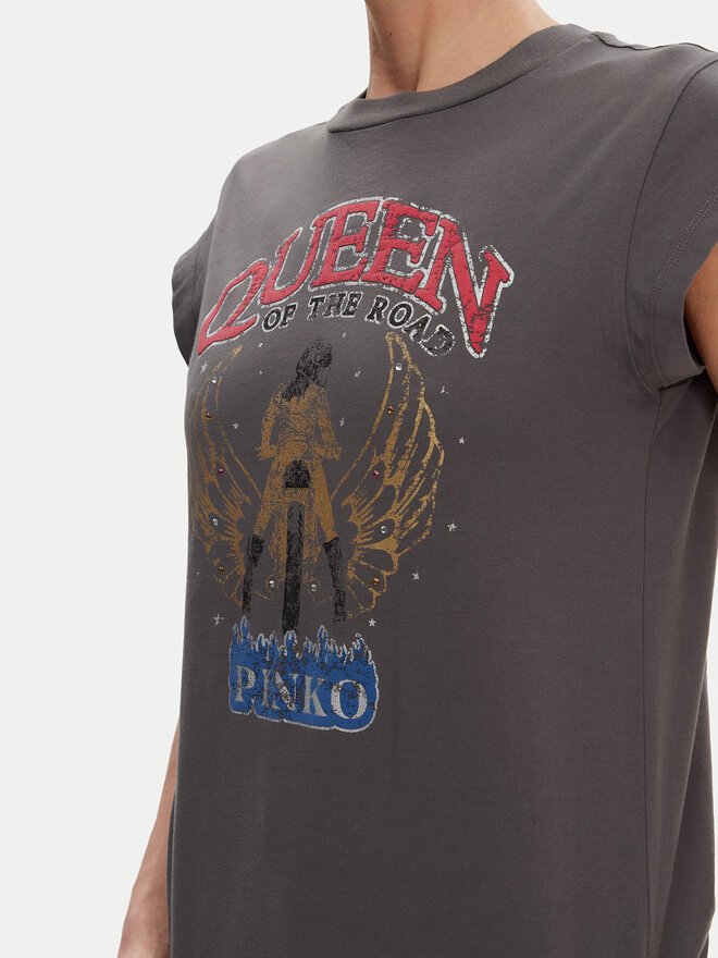 PINKO PINKO T-Shirt Marrakech 104603 A2DA Γκρι Regular Fit
