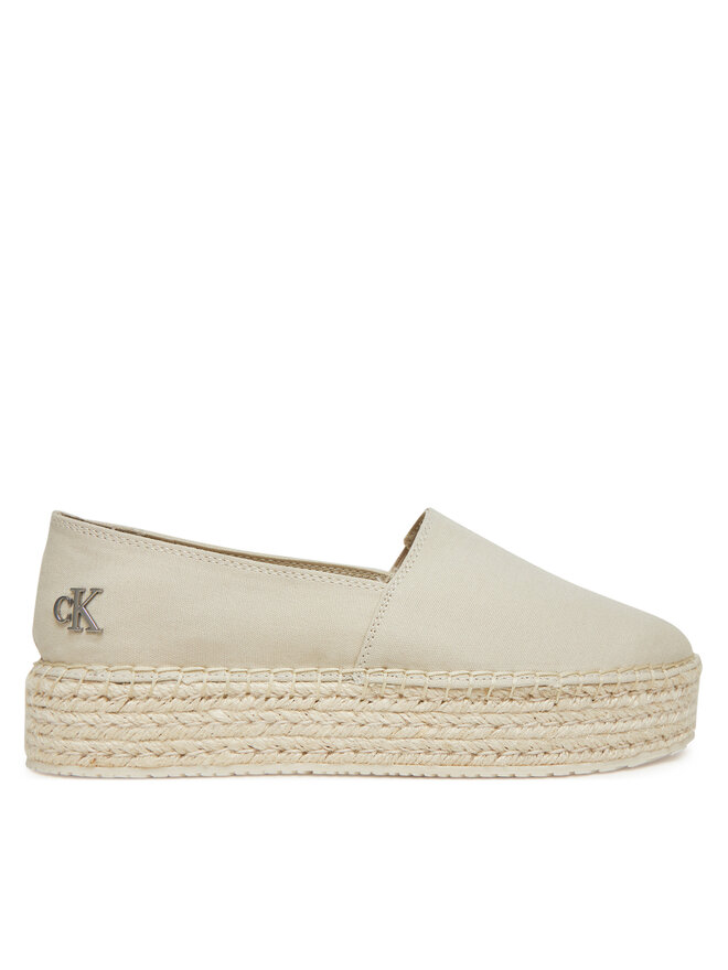 Calvin Klein Jeans Alpargatas Calvin Klein Jeans Flatform Esdparille Mg/Hdw YW0YW01737 Écru