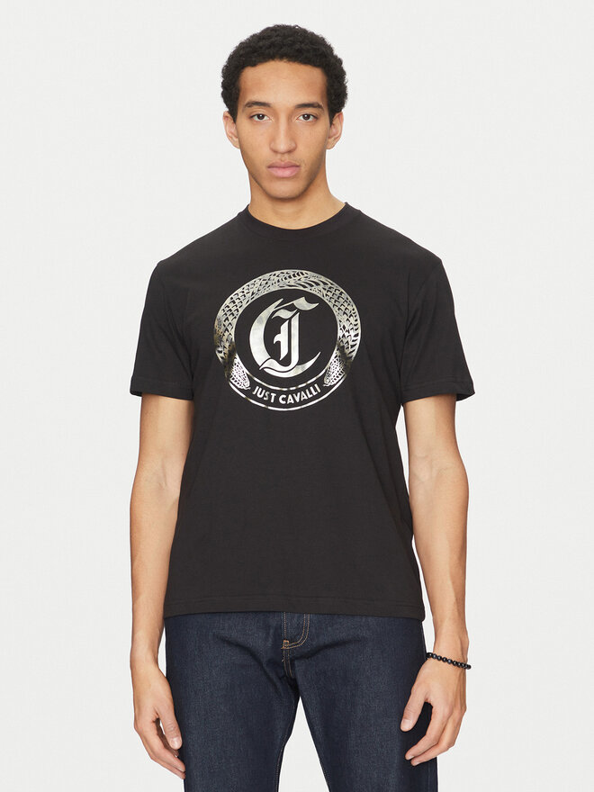 Just Cavalli Just Cavalli Camiseta 78OAHT14 Negro Regular Fit