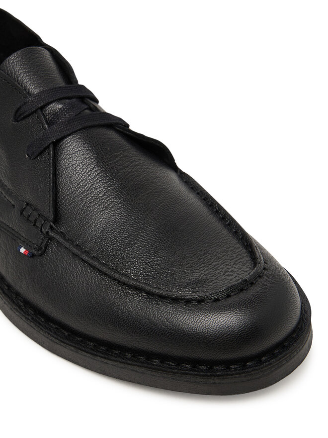 Tommy Hilfiger Halbschuhe Tommy Hilfiger Hilfiger Stitchdown Tbl Lth Chuk FM0FM05743 Schwarz
