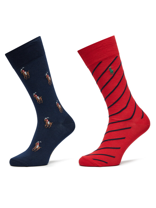 Polo Ralph Lauren Sada 2 párů pánských vysokých ponožek Polo Ralph Lauren 449958854001 Barevná