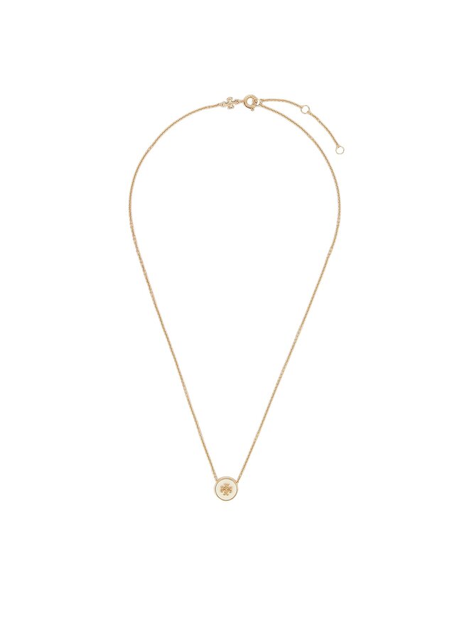 Tory Burch Намисто Tory Burch Kira Enamel Pendant 90549 Білий