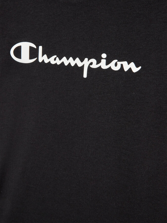 Champion Champion Marškinėliai Contrast Script Logo 404541 Juoda Regular Fit