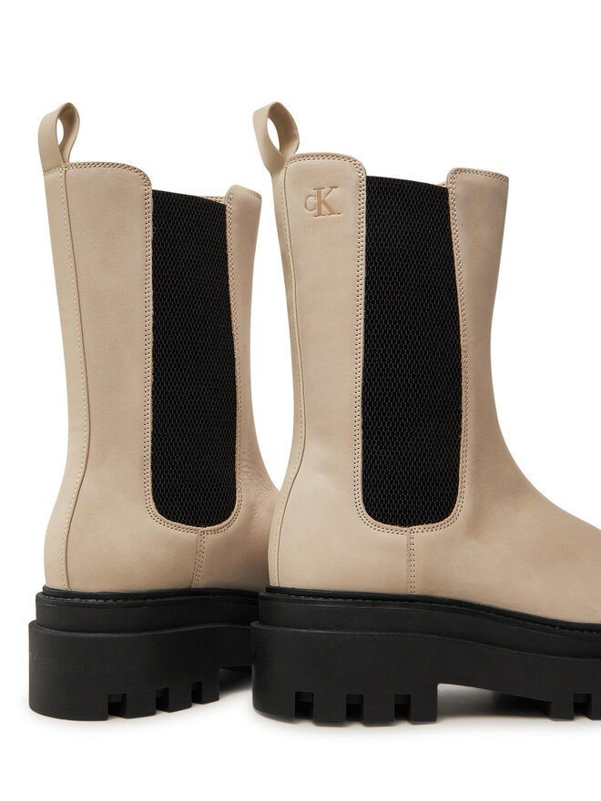 Calvin Klein Jeans Μποτάκια με λάστιχο Calvin Klein Jeans Flatform Chelsea Boot Mg Nb YW0YW01684 Μπεζ