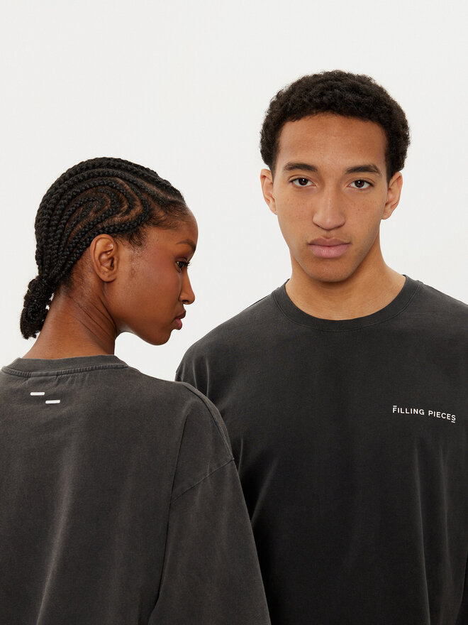 Filling Pieces Filling Pieces T-Shirt Unisex 7441378 Μαύρο Boxy Fit
