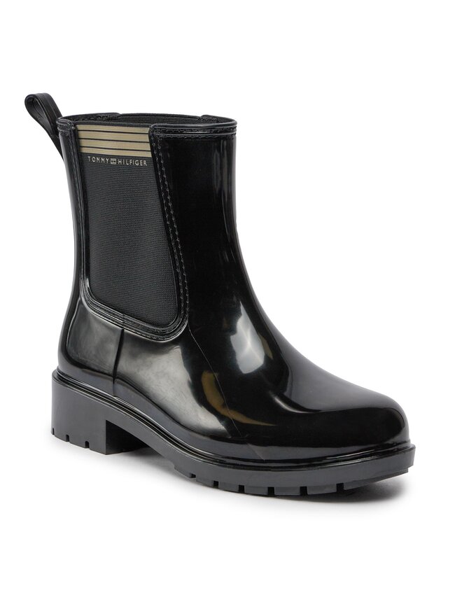 Tommy Hilfiger Botas de agua Tommy Hilfiger Essential Tommy Rainboot FW0FW07760 Negro