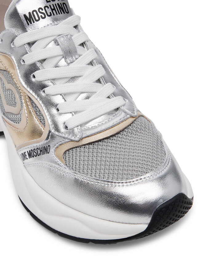 LOVE MOSCHINO Sneakersy LOVE MOSCHINO JA15296G1MIQG90A Srebrny