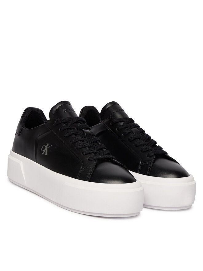 Calvin Klein Sneakers Calvin Klein Flatform Lace Up Lth YW0YW01928 Schwarz