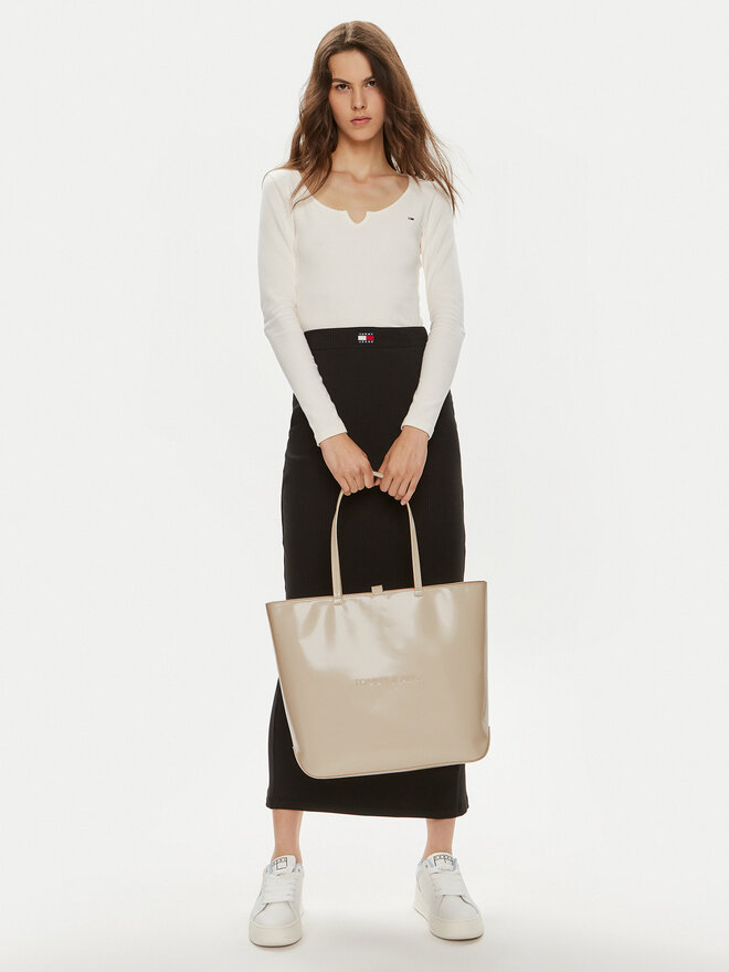 Tommy Jeans Ročna torba Tommy Jeans Tjw Ess Must Tote Seasonal AW0AW16841 Écru
