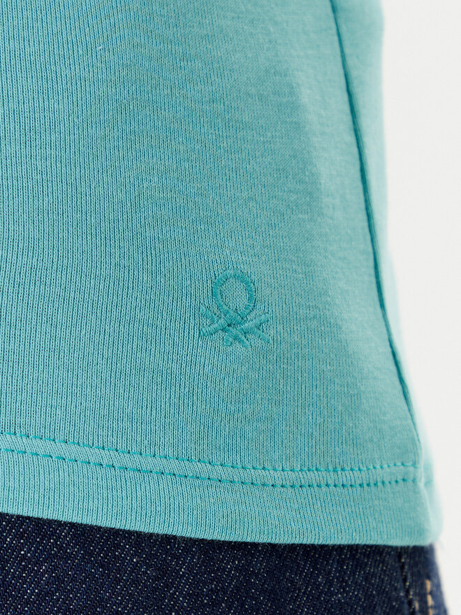 United Colors Of Benetton United Colors Of Benetton Majica 3GA2E16A0 Zelena Regular Fit