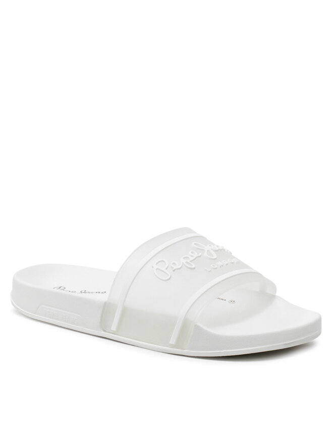 Pepe Jeans Nazouváky Pepe Jeans Slider Translucent W PLS70147 Bílá