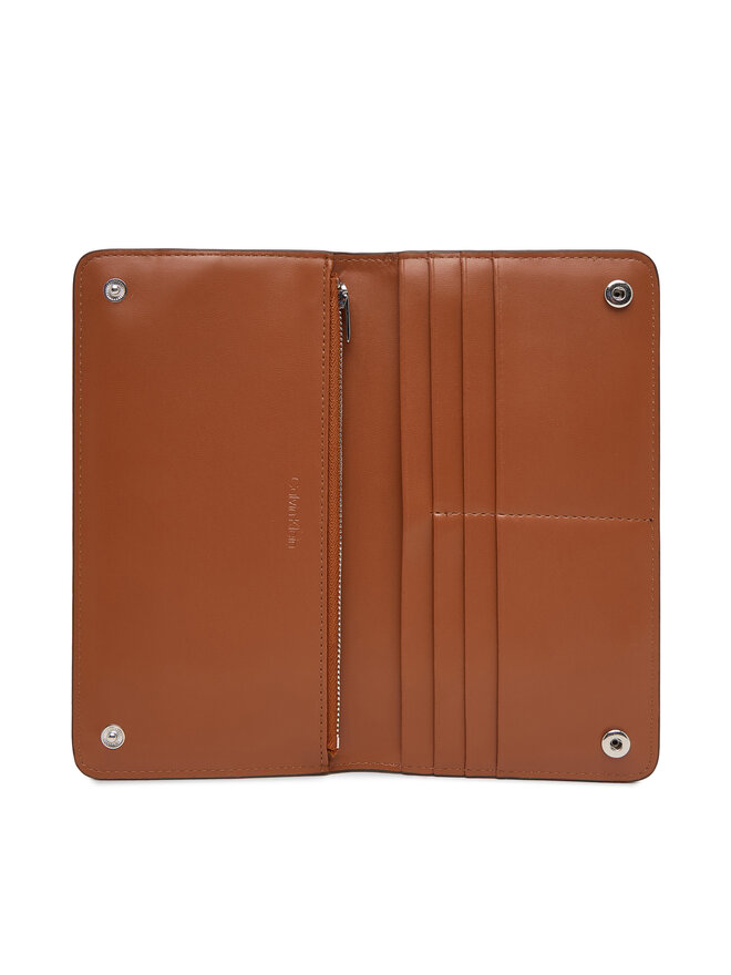 Calvin Klein Geldbörse Calvin Klein Foil Logo Passport Longfold LV04F1205G Braun