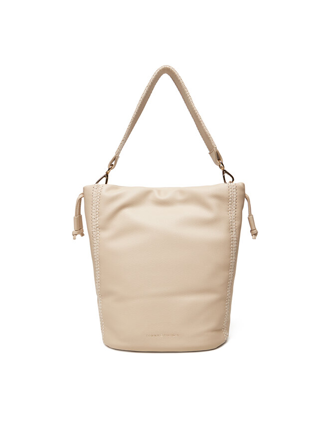 Tommy Hilfiger Handtasche Tommy Hilfiger Th Soft Summer Bucket AW0AW17540 Creme