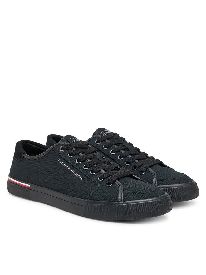 Tommy Hilfiger Πάνινα παπούτσια Tommy Hilfiger Core Corporate Vulc Canvas FM0FM05398 Μαύρο